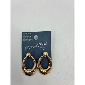 Universal Thread Gold Tone Oval Drop Earrings Nickel Free Recycled